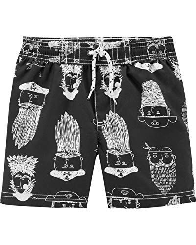 Carters Boys Baby Swim Trunk  Pirates Black  3 Months