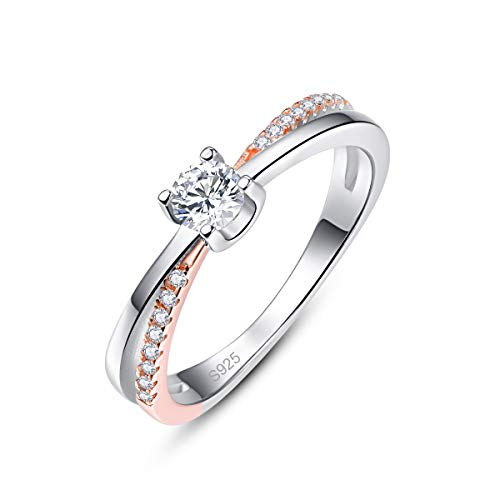 PAKULA 925 Sterling Silver Women Round Cubic Zirconia Cross Band CZ Wedding Ring Size 8 PAKULA 925 Sterling Silver Women Round Cubic Zirconia Cross Band CZ Wedding Ring Size 8