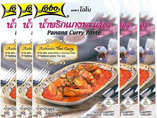 Lobo Panang Curry Paste - No MSG No Preservatives No Artificial Colors -Pack of 5- Lobo Panang Curry Paste - No MSG No Preservatives No Artificial Colors -Pack of 5-