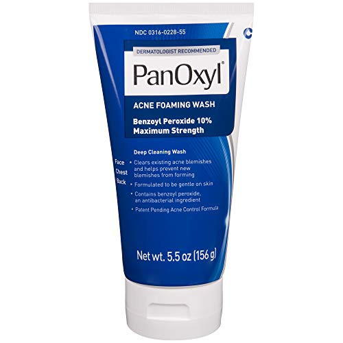 PanOxyl Acne Foaming Wash Benzoyl Peroxide 10 Maximum Strength Antimicrobial  5-5 Ounce