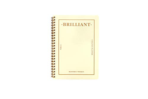 PAPERIAN Brilliant Monthly and Weekly Planner - Wirebound Undated Monthly andWeekly Planner Book Scheduler Diary -Ivory-