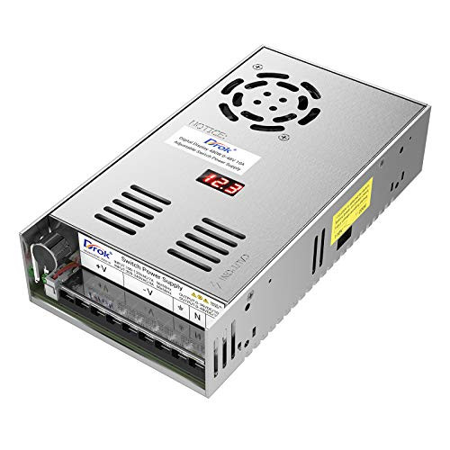 Adjustable Voltage DC Power Supply  DROK AC 110V-220V to DC Output Voltage 0-48V  LED Digital Display 48V 10A 0-480W Switching Power Supply Regulated