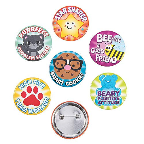 Fun Express Good Behavior Buttons - 24 Count - Great for Birthday Party  Christmas  Holy Week  Halloween  Themed Events  Baby Showers  Favors  Giveawa