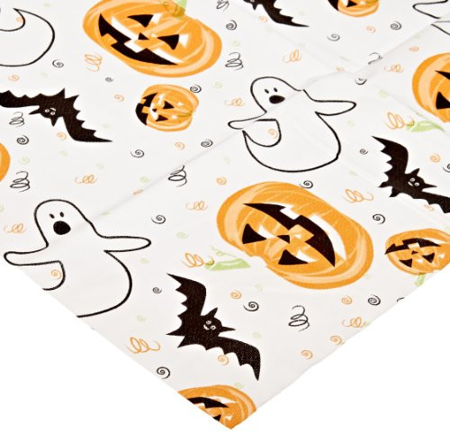 Party Essentials 54108 Rectangular Heavy Duty Plastic Tablecover  108 Length x 54 Width  Halloween Print -Case of 24-