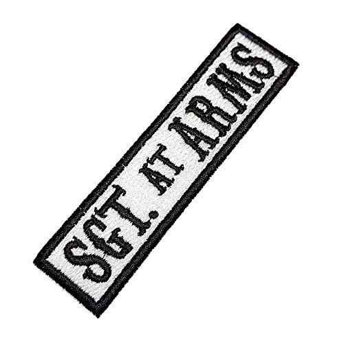 NT0512T SGT at Arms Biker Front of Vest Jacket Title 100 Embroidered Patch Iron or Sew