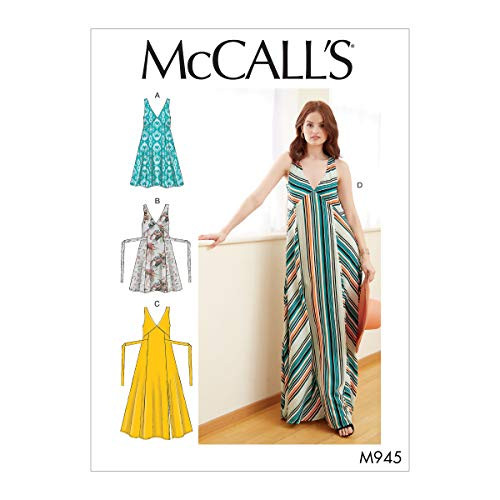McCalls Patterns McCalls Womens Knee and Floor Length Pullover Dress  Sizes 14-22 Sewing Pattern  White
