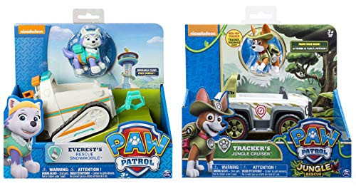 Paw Patrol Everests Rescue Snowmobile and Paw Patrol Jungle Rescue Trackers Jungle Cruiser Vehicle and Figure Includes Blizy Pen Paw Patrol Everests Rescue Snowmobile and Paw Patrol Jungle Rescue Trackers Jungle Cruiser Vehicle and Figure Includes Blizy Pen