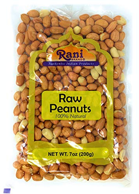 Rani Peanuts Raw Whole With Skin -uncooked unsalted- 7oz -200g- ~ All Natural - Vegan - Gluten Free Ingredients - Fresh Product of USA ~ Spanish Gra Rani Peanuts Raw Whole With Skin -uncooked unsalted- 7oz -200g- ~ All Natural - Vegan - Gluten Free Ingredients - Fresh Product of USA ~ Spanish Gra