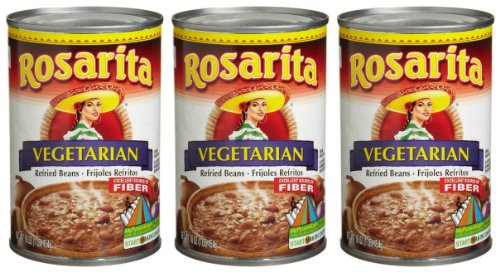 Rosarita Vegetarian Refried Beans -3 pack- 3- 16 oz cans for a total of 48 oz