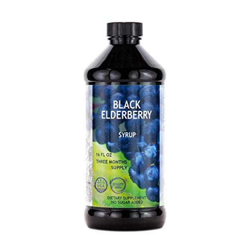 Elderberry Syrup 16 fl oz - Black Elderberry Liquid Extract - Immune Boost - Antioxidant - Non-GMO