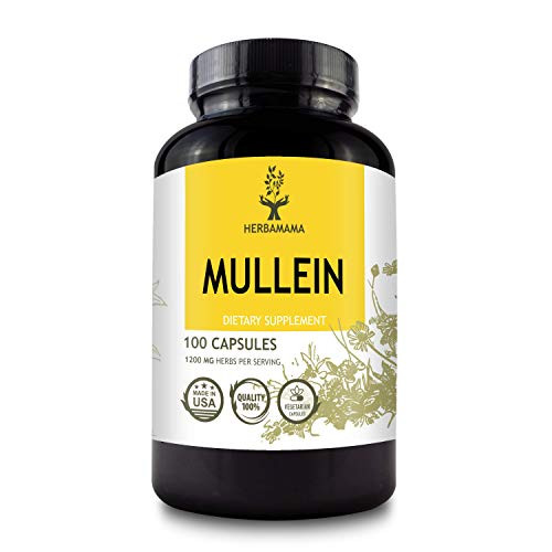 Mullein Leaf Capsules 1200 mg - All-Natural Dietary Supplement - Antioxidant - Respiratory Health - Immune Support - Sleep Aid - Non-GMO