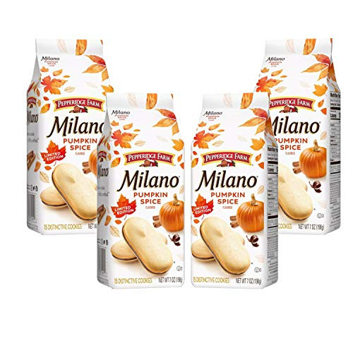 Pepperidge Farm  Milano Cookies  Limited Edition  Pumpkin Spice  7oz Bag -Pack of 4-