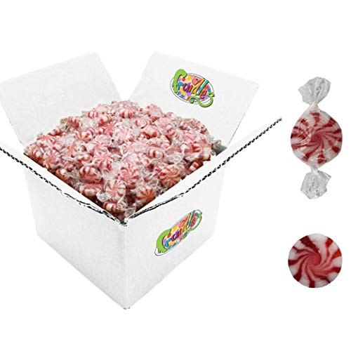 Peppermint Pinwheel Starlights Hard Candy  Kosher  Individually Wrapped -400 Count -5 Pound--