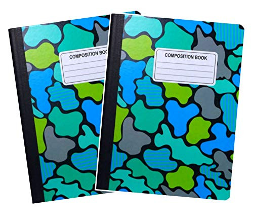 Composition Notebook Bundle - 2 Pack - Camouflauge Composition Notebooks  9-75×7-5 in  100 sheets  wide ruled -Camouflage-