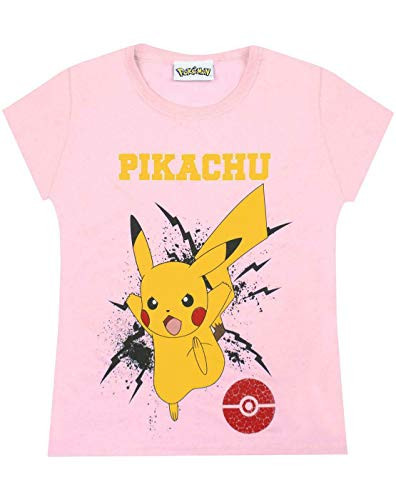 Pokemon Pikachu Bolt Girls T-Shirt -7-8 Years- Pink