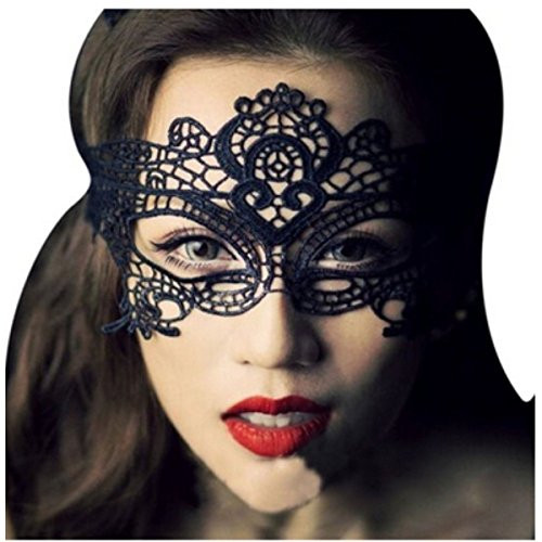 Yansanido Pack of 2 Sexy Charm Lace Mask Womens Party Masquerade Eye Mask Party Ball Masquerade Fancy Dress for Halloween Night-2pcs Eyemask Black 01