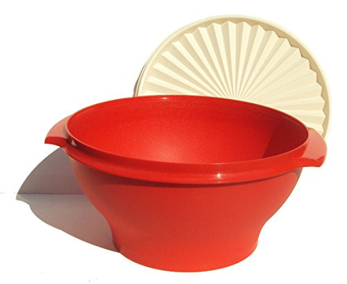 Tupperware Red Servalier Bowl with White Seal