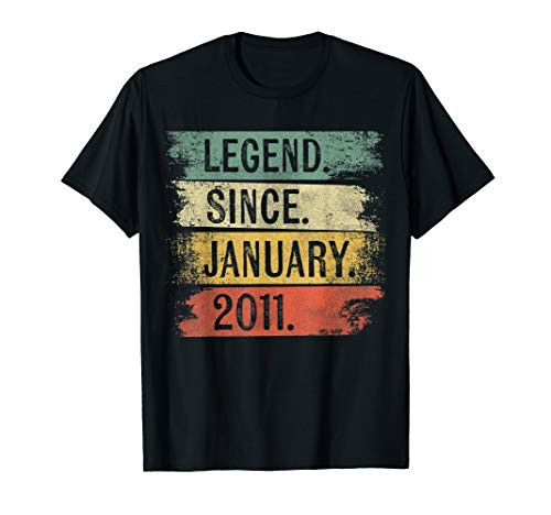 Legend Since January 2011 9 Year Old 9th Birthday Gifts T-Shirt