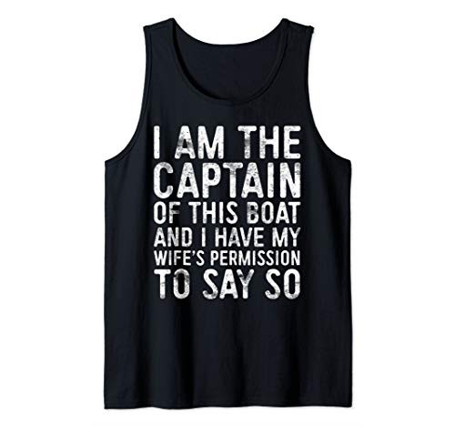 Mens I Am The Captain Of This Boat T-Shirt Skipper Gift Shirt Tank Top