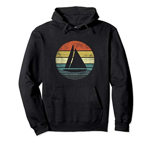 Captains Boat Owners Gifts Funny Retro Sailboat Sailing Ship Pullover Hoodie