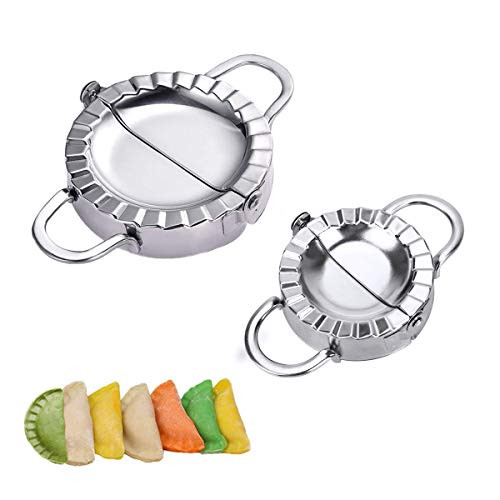 2 Pack Stainless Steel Dumpling Maker Pastry Tool Cookie Maker Empanada Press Ravioli Mold Pierogi Dumpling Press Wrapper Pastry Dough Cutter Kitchen