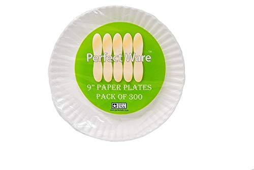 Perfect Stix Paper Plate 9-300 Paper Plates White with Bonus Gift  9 -Pack of 300-