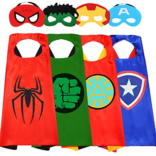 Superhero Capes for Kids-Superhero Costumes for Boys Avengers Toys for Kids Dress up 4-10 Year Old Boy Gifts