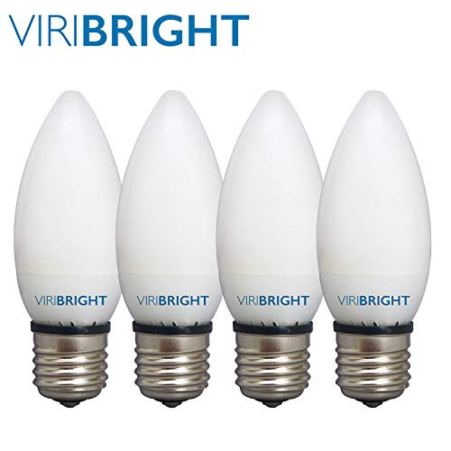 Viribright Lighting 74552-4 Candelabra, Viribright B10 (3.2W), 25 Watt Equivalent Light, Warm White (2700K), 270 Lumen, E26 led Bulb Base-Pack of 4, 4-Pack