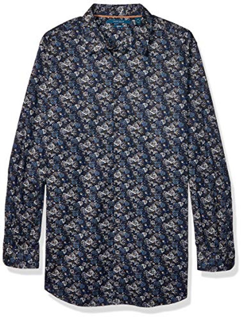 Perry Ellis Mens Big and Tall Long Sleeve Rose Printed Shirt Dark Sapphire X Large Tall Perry Ellis Mens Big and Tall Long Sleeve Rose Printed Shirt Dark Sapphire X Large Tall