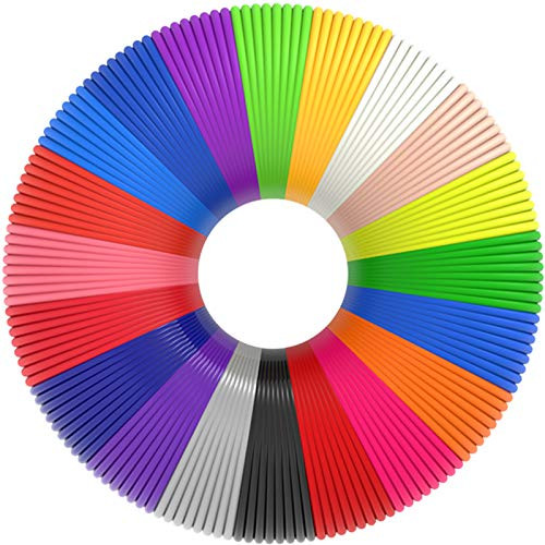 3D Pen Filament 400 Feet 20 Colors  Glow in The Dark Refills PLA Bonus 250 Stencil eBook  3D Pen-Printer Filament 1-75mm Smooth Printing