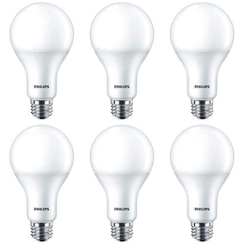 Philips LED Dimmable A21 Light Bulb with Warm Glow Effect 1600-Lumen  2200-2700 Kelvin  16 -100-Watt Equivalent-  E26 Base  Frosted  Soft White  6-Pac