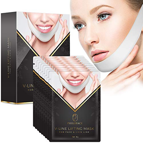 PHILOFACE V Line Mask  Chin Up Patch  Double Chin Reducer  Chin Up Mask  V-Line Lifting Patches  Anti-Aging and Anti-Wrinkle  9 Pcs