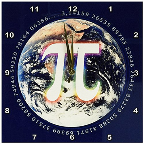 3dRose dpp-24325-2 Pi Number on Earth Symbol on Dark Blue Background-Wall Clock 13 by 13-Inch 3dRose dpp-24325-2 Pi Number on Earth Symbol on Dark Blue Background-Wall Clock 13 by 13-Inch