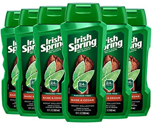 Irish Spring Body wash for men  sage and cedar - 18 ounces  18 Fl Oz pack of 6