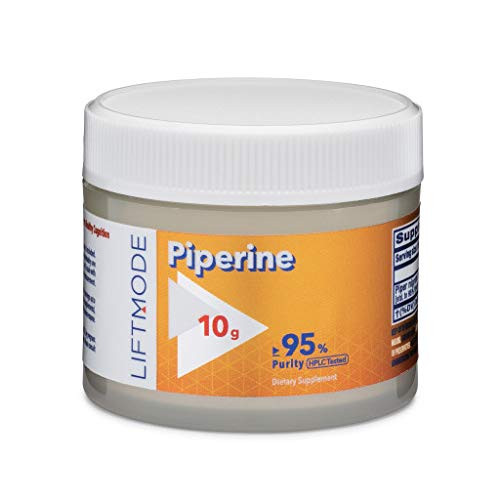 LiftMode Piperine - Enhances Absorption and Uptake of Supplements  Black Pepper Extract -Piper Nigrum- - Vegetarian  Vegan  Non-GMO  Gluten Free - 10