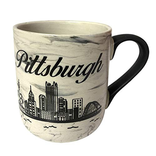 Pittsburgh City Skyline Souvenir Heavy Base Ceramic Coffee Mug Superiority of Pittsburgh Cityscape Novelty Coffee Cup