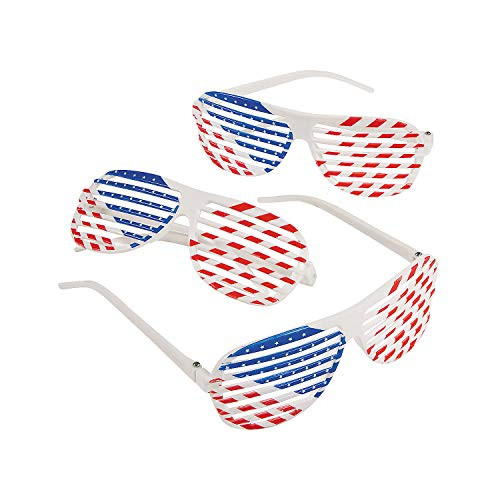 Fun Express Patriotic Shutter Shading Glasses -1 Dozen-