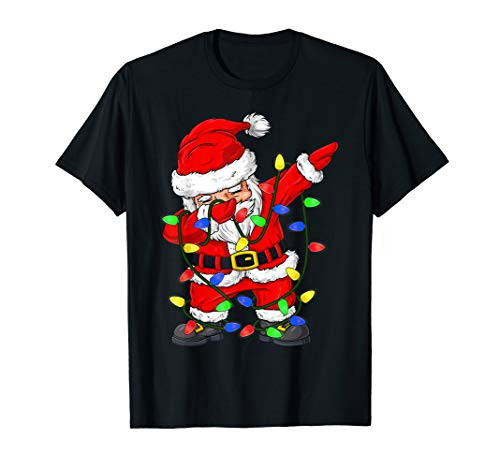 Dabbing Santa Claus Christmas Tree Lights Boys Kids Dab Xmas T-Shirt Dabbing Santa Claus Christmas Tree Lights Boys Kids Dab Xmas T-Shirt