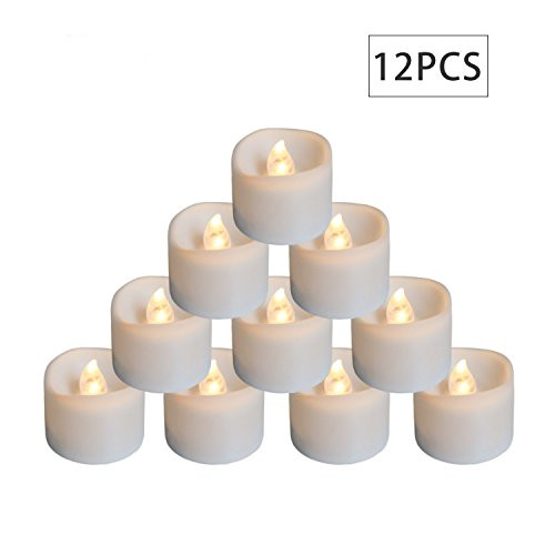 Electric Flameless Flickering Candle Battery Operated Tea Light with Timer Realistic and Bright LED Votive Candles for Wedding Christmas Thanksgiving Home Table Decor, Warm White Bulb, Pack of 12 Electric Flameless Flickering Candle Battery Operated Tea Light with Timer Realistic and Bright LED Votive Candles for Wedding Christmas Thanksgiving Home Table Decor, Warm White Bulb, Pack of 12