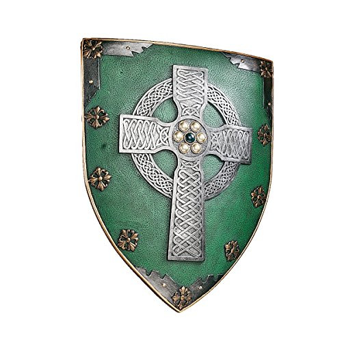 Design Toscano Celtic Cross Warriors Shield Medieval Decor Wall Sculpture, 18 Inch, Polyresin, Full Color Design Toscano Celtic Cross Warriors Shield Medieval Decor Wall Sculpture, 18 Inch, Polyresin, Full Color