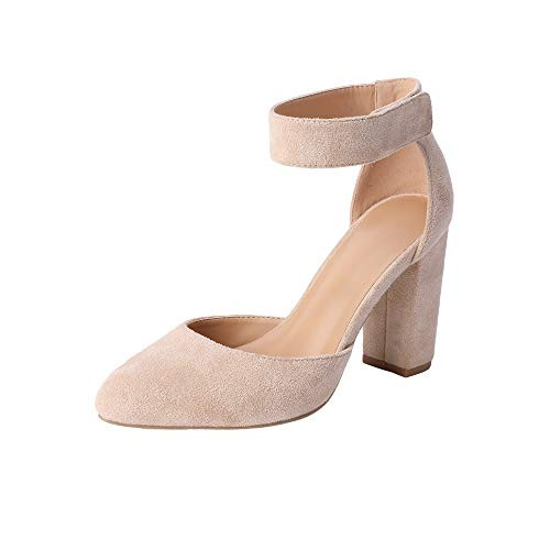 LAICIGO Womens Pointed Toe Ankle Strap DOrsay High Heel Stiletto Pumps Shoes