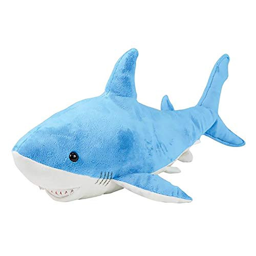 The Dreidel Company Plush Blue Shark  Animal Den with Hard Plastic Eyes  23 Long