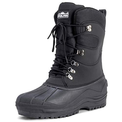 POLAR Mens Snow Hiking Mucker Duck Grafters Waterproof Saftey Thermal Boots - Black - US8-EU41 - YC0445