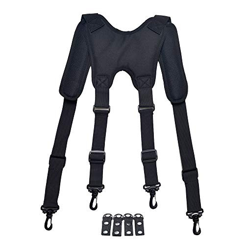 Tactical Duty Belt Harness Suspenders Police Suspender for Duty Belt with Padded Adjustable and 4 Tool Belt Loops Tactical Duty Belt Harness Suspenders Police Suspender for Duty Belt with Padded Adjustable and 4 Tool Belt Loops