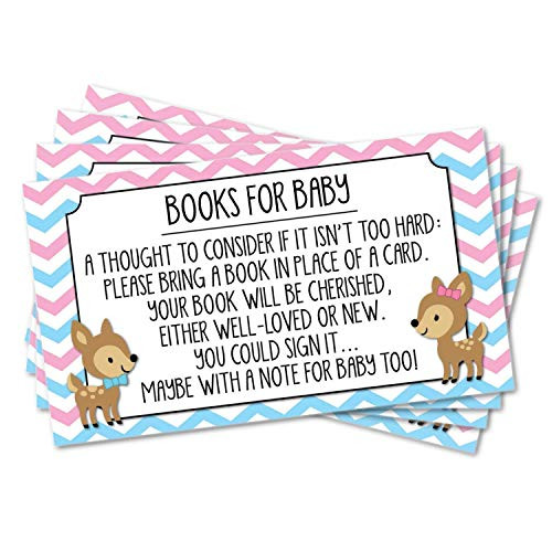 25 Deer Books for Baby Inserts for Twin Baby Shower or Gender Reveal Invitations