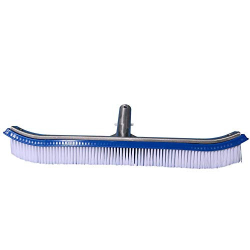 KINGBOO Heavy Duty Pool Brush 18 Strong Aluminium Swimming Pool Cleaning Brush  Nylon Algae Pool Brush  Cleans Walls  Tiles and Floors Effortlessly