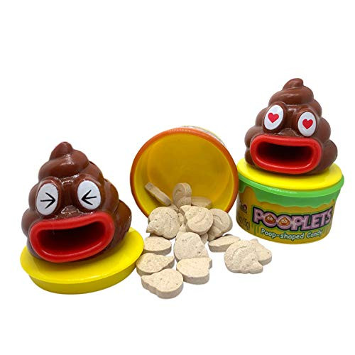 Pooplets Poop Emoji Squeezable Stress Toys with Soda Flavored Hard Candy  Pack of 2