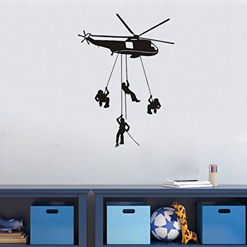 Helicopter Army War Soldier Wall Decals  Parachuting from Military Helicopter Wall Stickers  Airplane Poster Creative Art Mural for Living Nursery Roo Helicopter Army War Soldier Wall Decals  Parachuting from Military Helicopter Wall Stickers  Airplane Poster Creative Art Mural for Living Nursery Roo