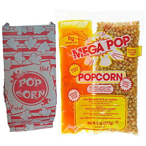 Popcorn Cooking Portion Packs Size 8oz -6 Count of Portion Packs- and Popcorn Bags Size 1oz -125 Count- Popcorn Cooking Portion Packs Size 8oz -6 Count of Portion Packs- and Popcorn Bags Size 1oz -125 Count-