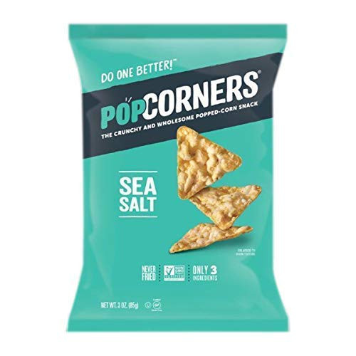 POPCORNERS Sea Salt  Popped Corn Snacks  3oz -Pack of 12-